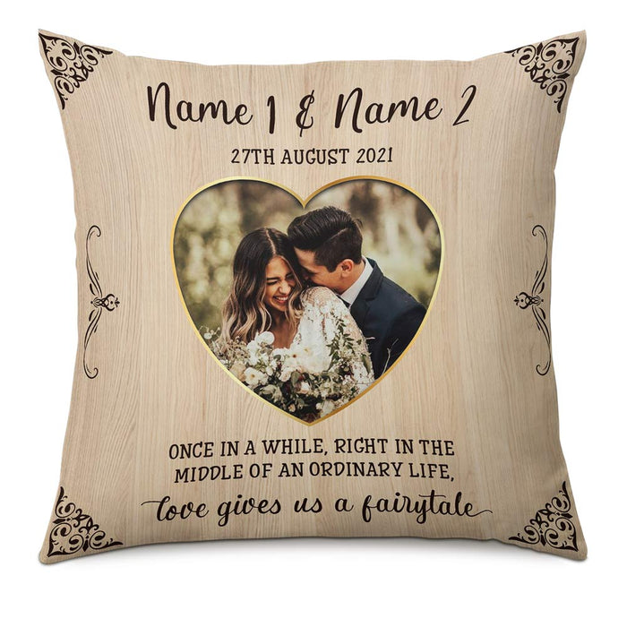 Personalized Couple Photo Fairytale Pillow DB148 95O66 1