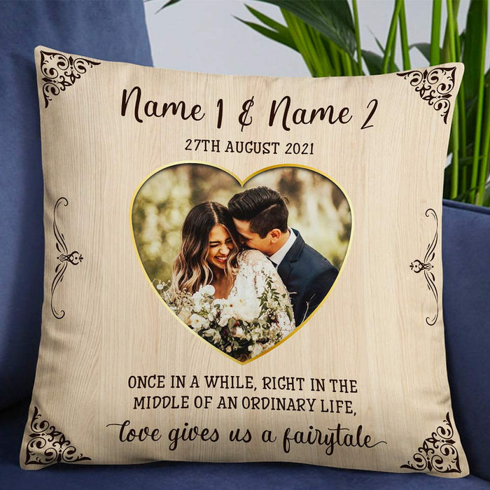 Personalized Couple Photo Fairytale Pillow DB148 95O66 1