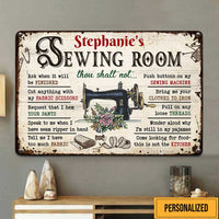 Personalized Family Sewing Room Rules Metal Sign DB149 81O47 thumb 1