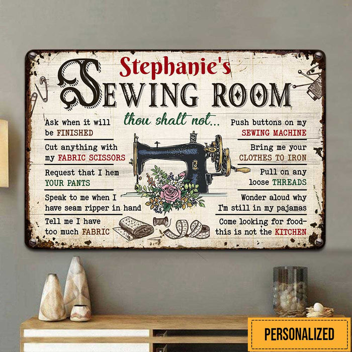 Personalized Name Old Singer Sewing Machine Sewing Room Metal House Si