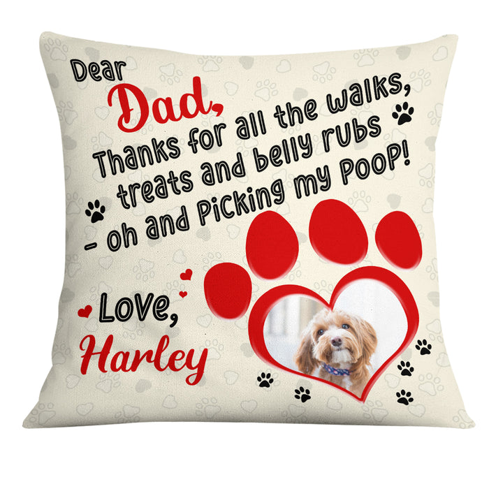 Personalized To Dog Dad Photo Pillow DB155 87O19 1