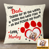 Personalized To Dog Dad Photo Pillow DB155 87O19 thumb 1