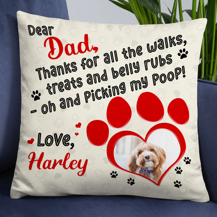 Personalized To Dog Dad Photo Pillow DB155 87O19 1