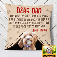 Personalized To Dog Dad Photo Pillow DB154 87O34 thumb 1