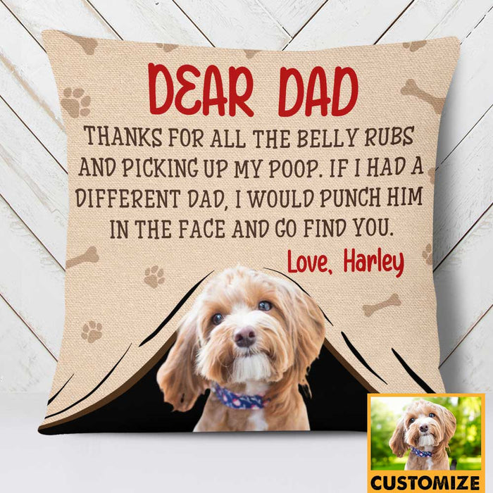 Personalized To Dog Dad Photo Pillow DB154 87O34 1