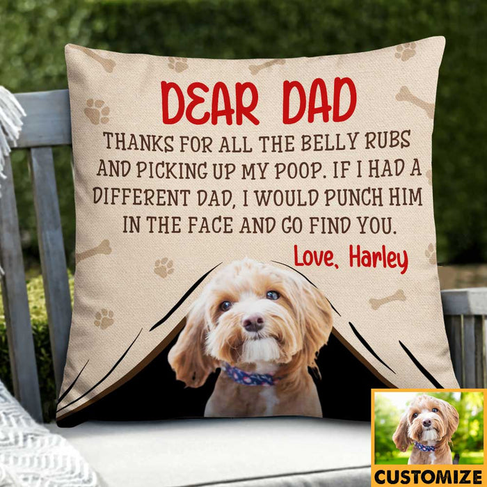 Personalized To Dog Dad Photo Pillow DB154 87O34 1