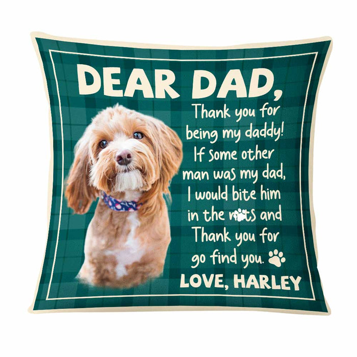 Personalized To Dog Dad Photo Pillow DB156 87O47 1