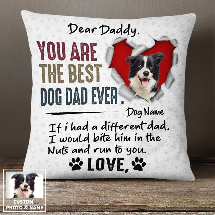 Personalized To Dog Dad Photo Pillow DB155 30O23 1