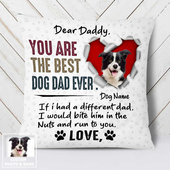 Personalized To Dog Dad Photo Pillow DB155 30O23 1