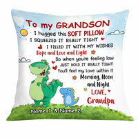 Personalized To My Grandson Dinosaur Pillow DB152 95O34 thumb 1