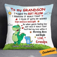 Personalized To My Grandson Dinosaur Pillow DB152 95O34 thumb 1