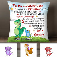 Personalized To My Grandson Dinosaur Pillow DB152 95O34 thumb 1