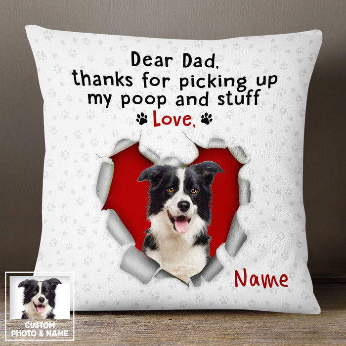 Personalized To Dog Dad Photo Pillow DB156 95O53 1