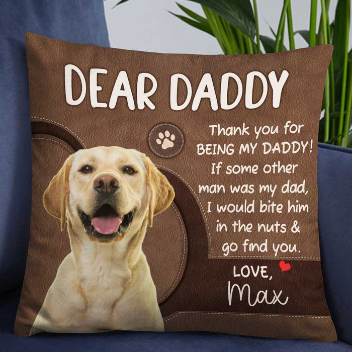 Personalized To Dog Dad Photo Pillow DB151 85O57 1