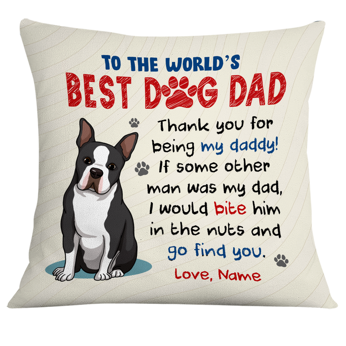 Personalized To Dog Dad Pillow DB154 95O24 1