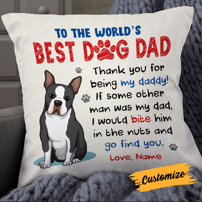 Personalized To Dog Dad Pillow DB154 95O24 1