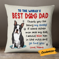 Personalized To Dog Dad Pillow DB154 95O24 thumb 1