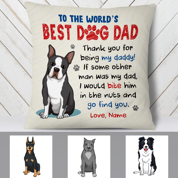 Personalized To Dog Dad Pillow DB154 95O24 1