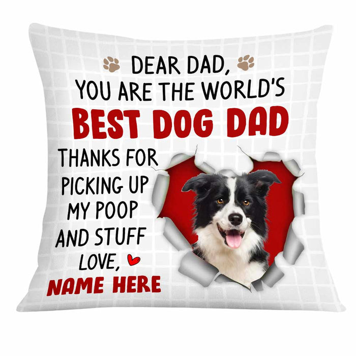 Personalized To Dog Dad Photo Pillow DB162 30O34 1