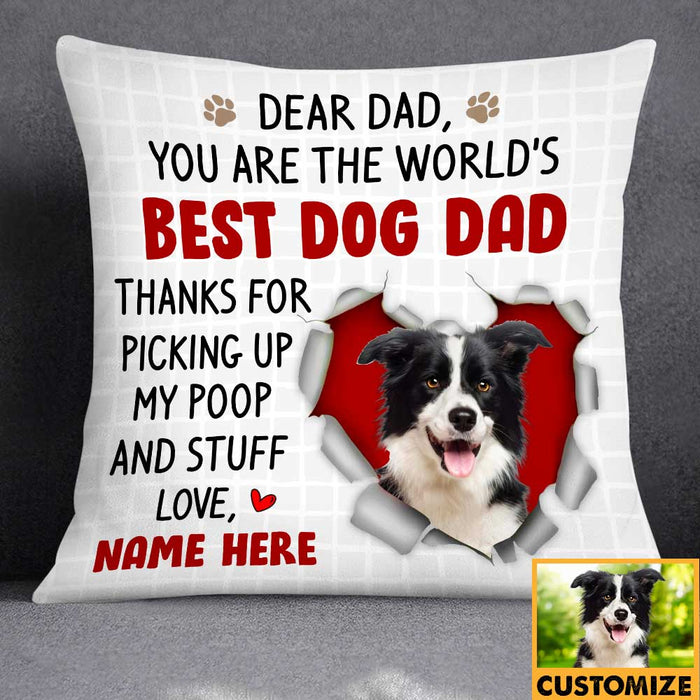Personalized To Dog Dad Photo Pillow DB162 30O34 1