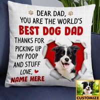 Personalized To Dog Dad Photo Pillow DB162 30O34 thumb 1