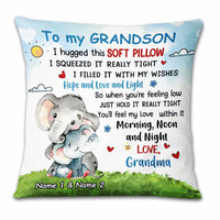 Personalized Grandson Elephant Hug This Pillow DB151 30O23 thumb 1