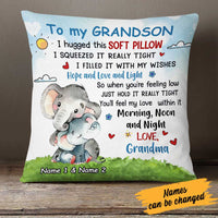 Personalized Grandson Elephant Hug This Pillow DB151 30O23 thumb 1