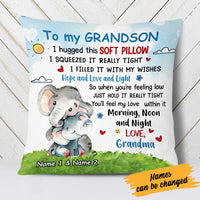 Personalized Grandson Elephant Hug This Pillow DB151 30O23 thumb 1