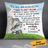 Personalized Grandson Elephant Hug This Pillow DB151 30O23 thumb 1