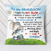 Personalized Grandson Elephant Hug This Pillow DB151 30O23 thumb 1