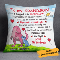 Personalized Grandson Dinosaur Pillow DB152 30O24 thumb 1