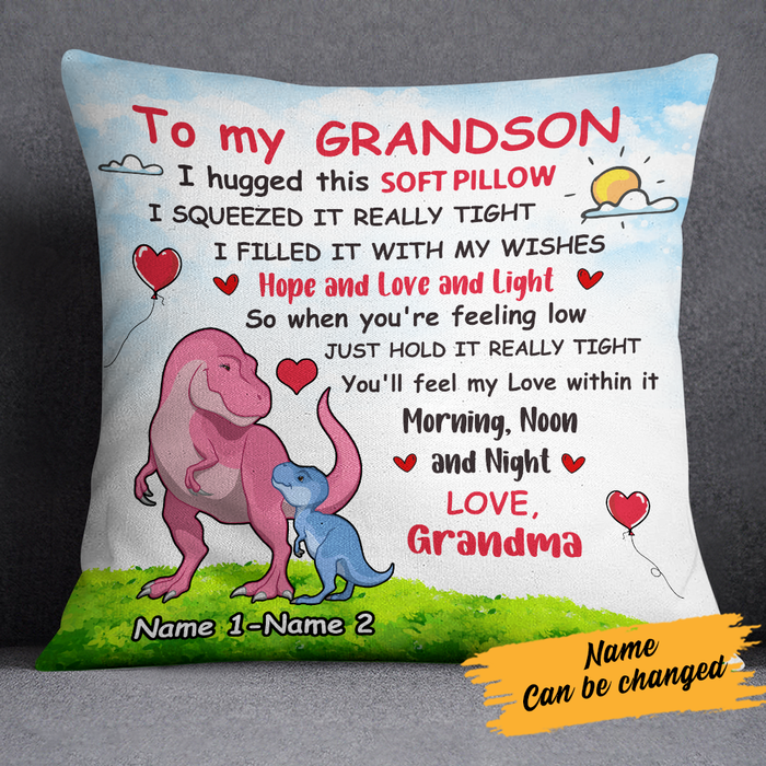Personalized Grandson Dinosaur Pillow DB152 30O24 1