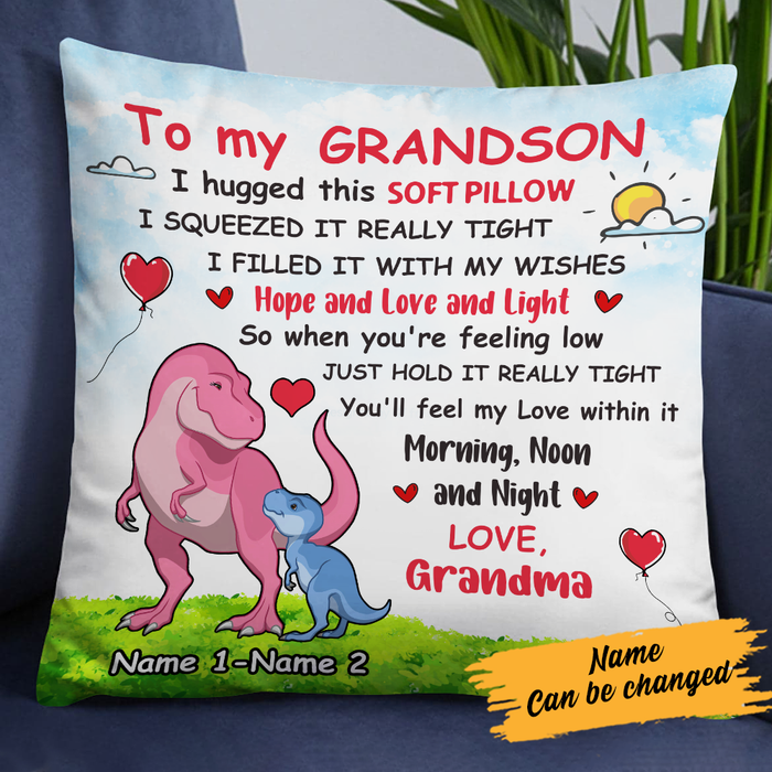 Personalized Grandson Dinosaur Pillow DB152 30O24 1