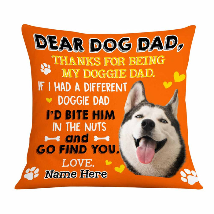 Personalized To Dog Dad Photo Pillow DB153 23O58 1