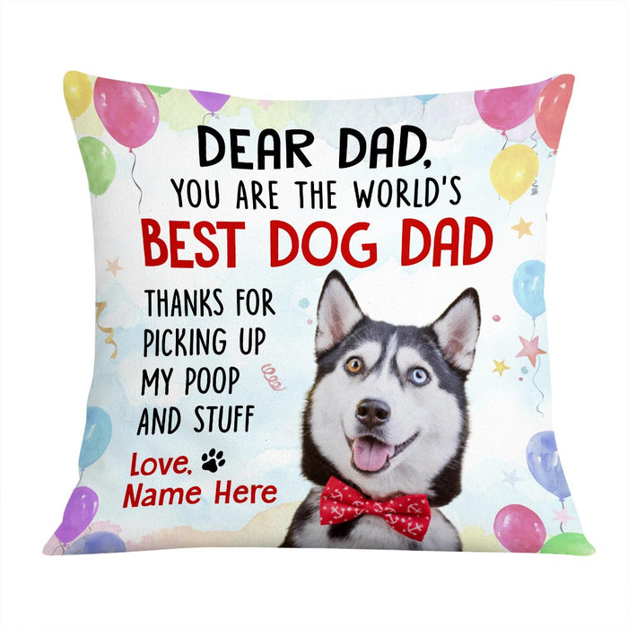 Personalized To Dog Dad Photo Pillow DB154 23O57 1