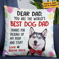 Personalized To Dog Dad Photo Pillow DB154 23O57 thumb 1