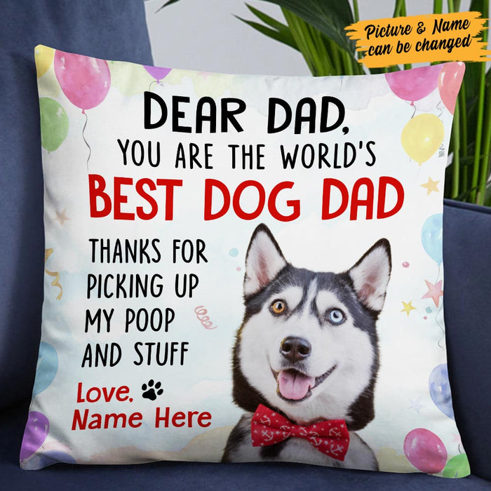Personalized To Dog Dad Photo Pillow DB154 23O57 1