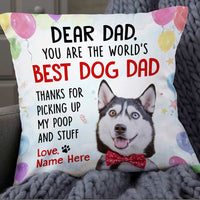 Personalized To Dog Dad Photo Pillow DB154 23O57 thumb 1