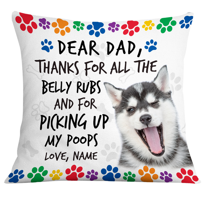 Personalized To Dog Dad Photo Pillow DB155 23O24 1