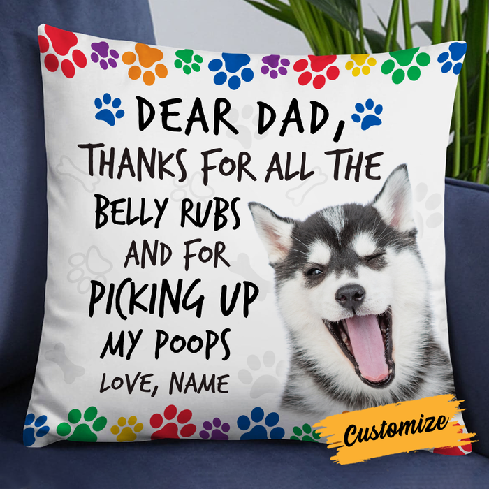 Personalized To Dog Dad Photo Pillow DB155 23O24 1