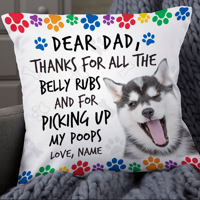Personalized To Dog Dad Photo Pillow DB155 23O24 1
