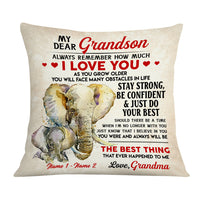 Personalized To My Son Grandson Elephant Pillow DB151 23O36 thumb 1