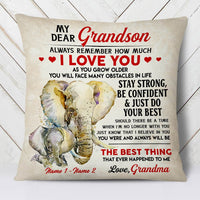 Personalized To My Son Grandson Elephant Pillow DB151 23O36 thumb 1