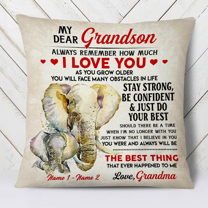 Personalized To My Son Grandson Elephant Pillow DB151 23O36 1