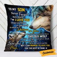 Personalized To My Son Wolf Pillow DB152 23O53 thumb 1