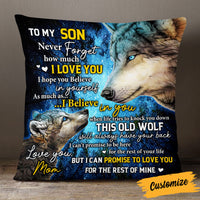 Personalized To My Son Wolf Pillow DB152 23O53 thumb 1