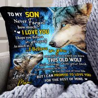Personalized To My Son Wolf Pillow DB152 23O53 thumb 1