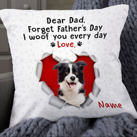 Personalized To Dog Dad Photo I Woof You Pillow DB158 95O53 thumb 1
