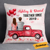 Personalized Valentine Couple Red Truck Pillow DB161 85O19 1
