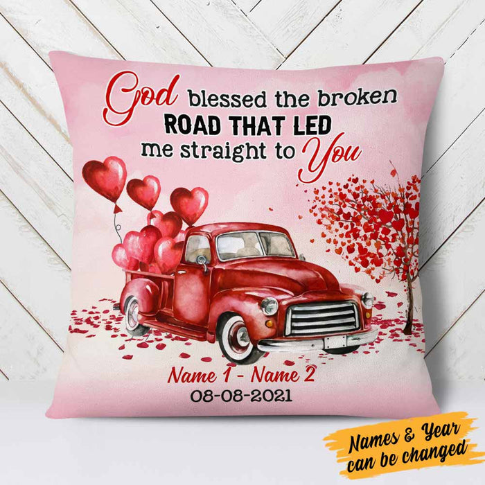 Personalized Valentine Couple God Bless Pillow DB161 95O58 1